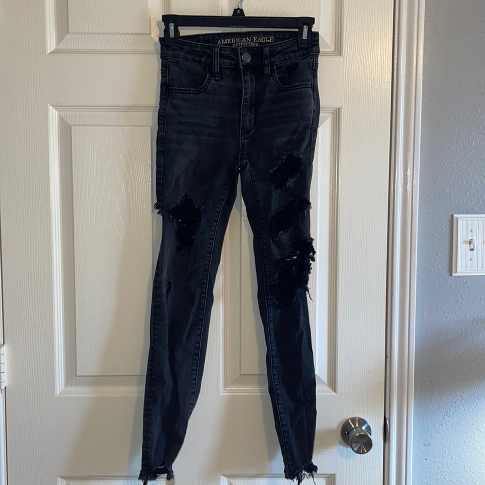 American eagle black skinny jeans 00